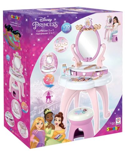 Masă de toaletă pentru copii 2 în 1 Smoby Disney Princess - Coafor - 8