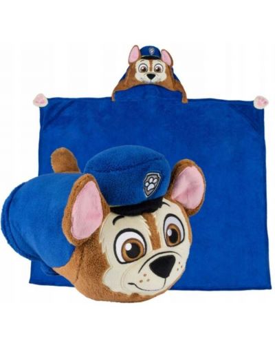Pătură pentru copii cu glugă 3D Sonne - Chase Paw Patrol, 110 x 140 cm, albastră  - 6