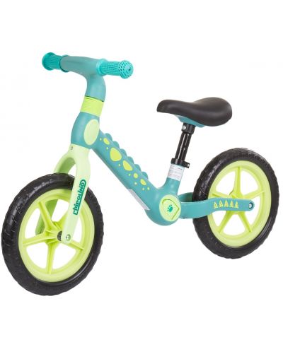 Bicicletă de echilibru pentru copii Chipolino - Dino, albastru și verde - 1