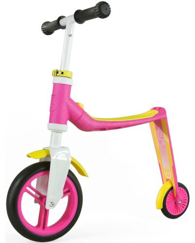 Trotineta si balansier pentru copii Scoot & Ride - 2 in 1, roz si galben - 1