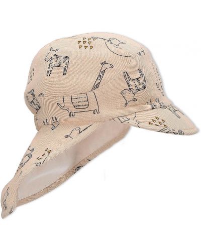 Pălărie de vară pentru copii cu protecție UV 50+ Sterntaler - Cu animale, 51 cm, 18-24 luni, bej - 3