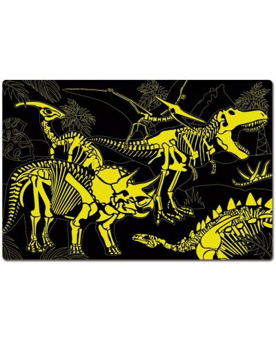 Puzzle fluorescent pentru copii Eurekakids - Dinozauri, 100 de piese - 3