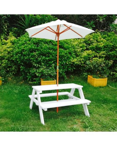 Masă de picnic din lemn pentru copii cu umbrelă Ginger Home - 3