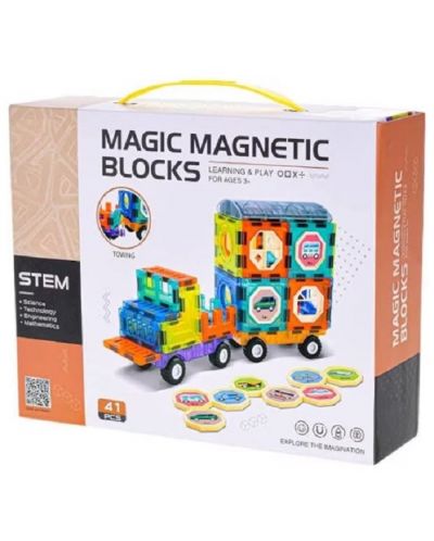 Constructor magnetic pentru copii Sonne - Cars, 41 părți - 1