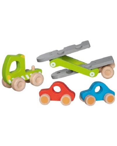 Jucărie pentru copii Goki - Camion transportor cu două mașini - 4