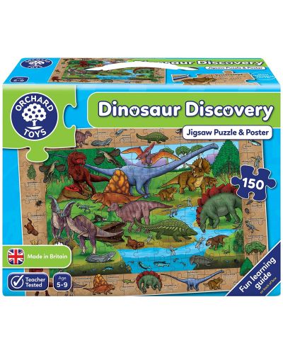Puzzle pentru copii Orchard Toys - Descoperirea dinozaurilor, 150 piese - 1