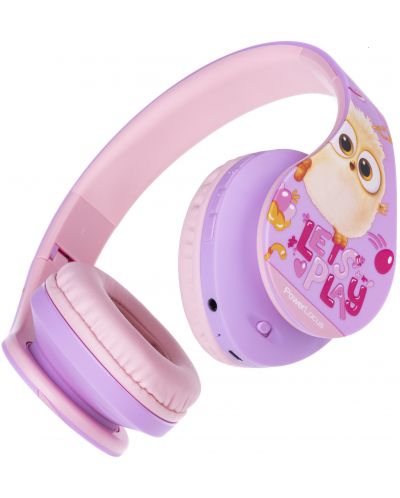 Căști pentru copii PowerLocus - P2 Kids Angry Birds, wireless, roz/violet - 3