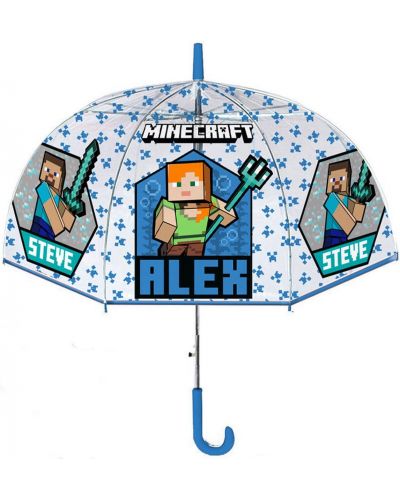 Umbrelă pentru copii Coriex Minecraft - Alb și albastru - 1