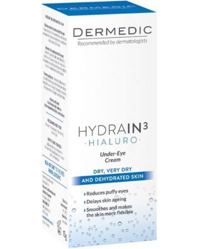 Dermedic Hydrain3 Hialuro Cremă pentru ochi anti-îmbătrânire, 15 g - 2