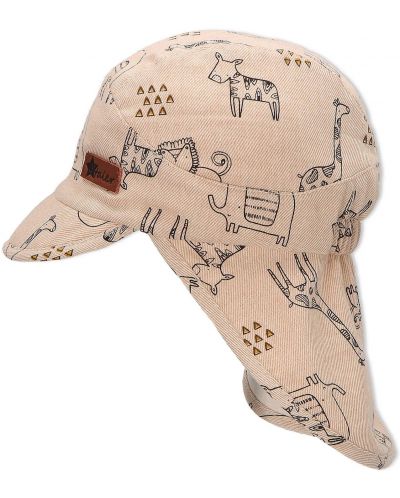 Pălărie de vară pentru copii cu protecție UV 50+ Sterntaler - Cu animale, 51 cm, 18-24 luni, bej - 2
