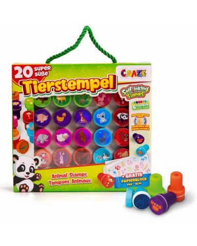Set de timbre pentru copii Craze Kids - Animale multicolore - 4