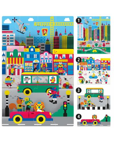 Puzzle educațional pentru copii Headu - Orașul - 2