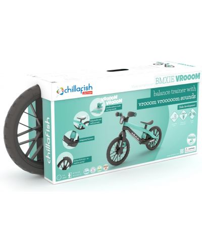 Bicicletă de echilibru pentru copii Chillafish - BMXie Vroom, albastru deschis - 8