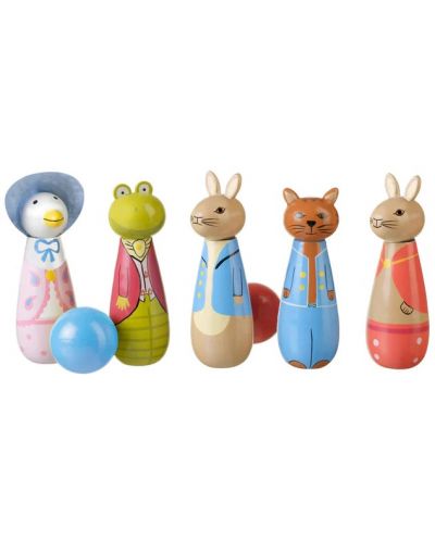 Bowling din lemn pentru copii Orange Tree Toys Peter Rabbit - 1