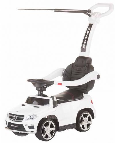 Mașină pentru copii cu mâner și baldachin Chipolino- Mercedes GL63 AMG, albă - 8