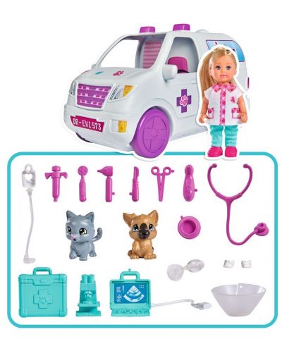 Set pentru copii Simba Toys Evi Love - Doctor Evi cu masina 2 in 1 - 2