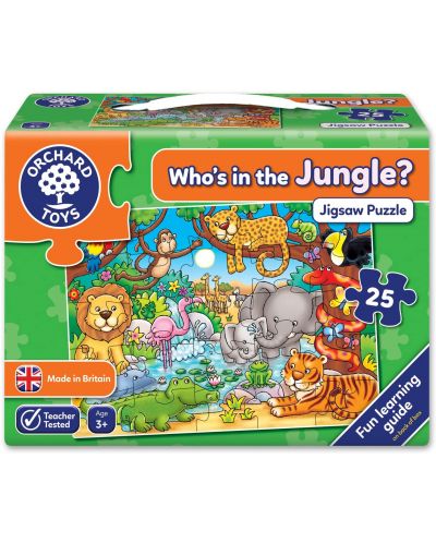 Puzzle pentru copii Orchard Toys - Cine traieste in jungla, 25 piese - 1