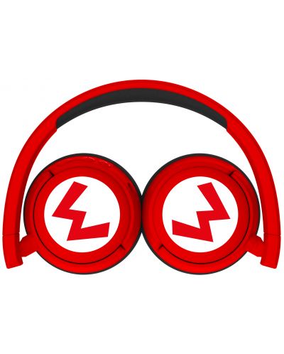 Casti pentru copii OTL Technologies - Super Mario Icon Logo, wireless, roşu - 4