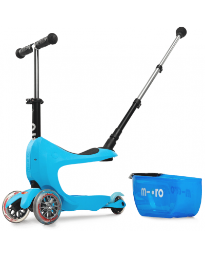 Scooter pentru copii 2 în 1 Micro - Mini2Go Deluxe Plus, albastru - 4