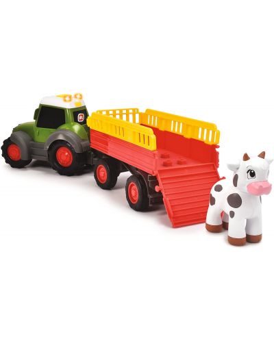 Jucarie pentru copii Dickie Toys ABC - Tractor cu remorca pentru animale, Fendti - 2
