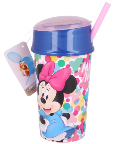 Cană pentru copii cu capac și pai Stor - Minnie Mouse, 400 ml - 1