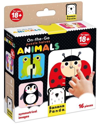 Puzzle pentru bebeluși Banana Panda 8 în 1 - Jumătăți ale animalelor - 1