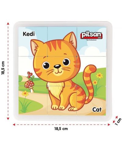 Puzzle pentru copii Pilsan - Animale, 9 piese, asortiment - 4