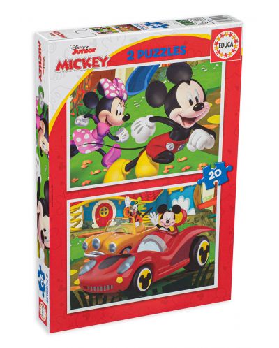 Puzzle pentru copii Educa din 2 x 20 de piese - Mickey Mouse - 1