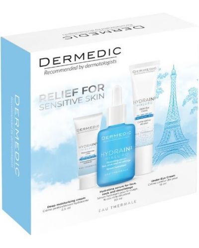 Dermedic Hydrain3 Hialuro Set - Ser, Ochi si Crema de zi, SPF15, 30 + 15 + 2.5 ml - 1