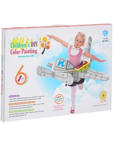 Set pentru copii GOT - Avion de asamblat și colorat - 1