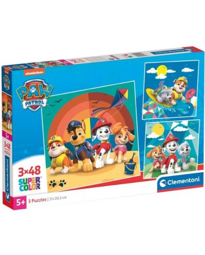 Puzzle pentru copii Clementoni din 3 x 48 piese - Paw Patrol (opțiunea 1) - 1