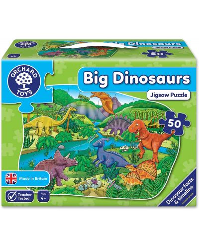 Puzzle pentru copii Orchard Toys - Dinozauri mari, 50 piese - 1