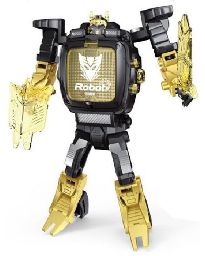 Jucărie pentru copii Raya Toys - Robot ceas transformator, galben - 1