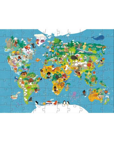 Puzzle pentru copii Haba - Harta lumii, 100 piese - 1