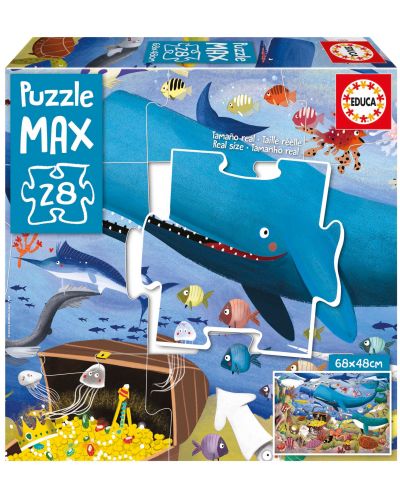 Puzzle pentru copii Educa din 28 piese maxi - Animale sub mare - 1
