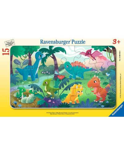 Puzzle pentru copii Ravensburger  din 15 piese - Mici dinozauri - 1