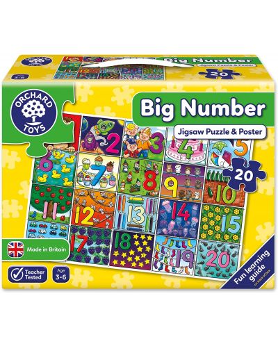 Puzzle pentru copii Orchard Toys - Cifre mari, 20 piese - 1