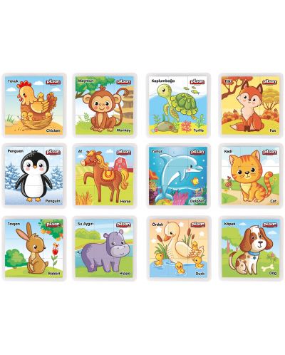 Puzzle pentru copii Pilsan - Animale, 9 piese, asortiment - 2