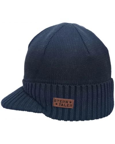 Pălărie tricotată pentru copii cu vizor Sterntaler - 55 cm, 4-6 ani, albastru închis - 2