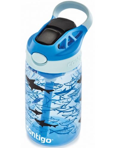 Sticla pentru copii Contigo Cleanable Sharks - 420 ml, albastra - 2