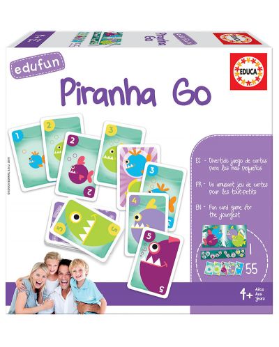 Puzzle pentru copii Educa de 56 piese - Piranha, joc de carti - 1