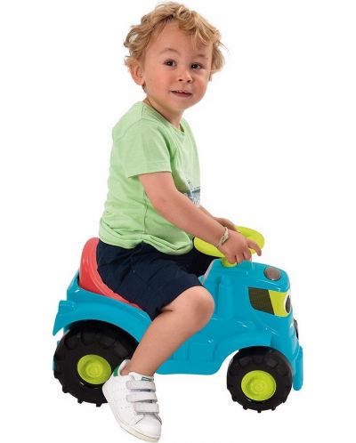 Tractor de impins pentru copii 2 in 1 Ecoiffier - Albastru, cu remorca si cositoare - 7