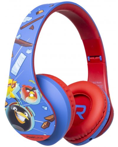 Căști pentru copii PowerLocus - P2 Kids Angry Birds, wireless, albastru/rosu - 2
