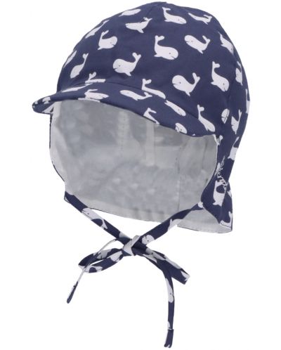 Pălărie de vară pentru copii cu viziera și protecție UV 50+ Sterntaler - Cu balene, 45 cm, 6-9 luni - 3