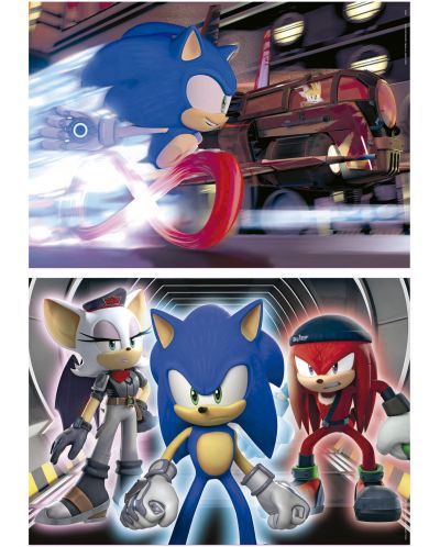 Puzzle neon pentru copii Educa din 2 x 100 piese - Sonic - 2