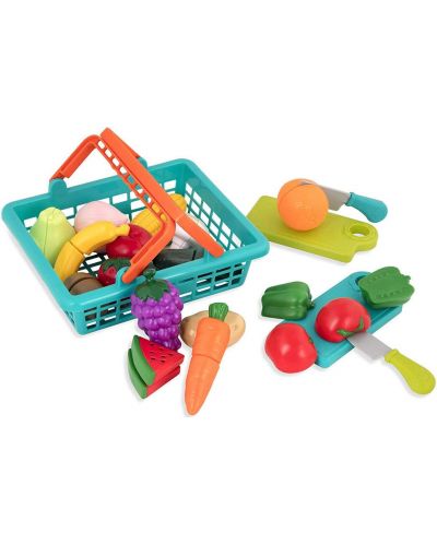 Set pentru copii Battat - Cos de cumparaturi cu fructre si legume - 2