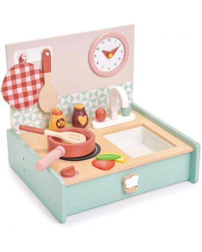 Bucătărie mini din lemn pentru copii Tender Leaf Toys - Cu accesorii - 2