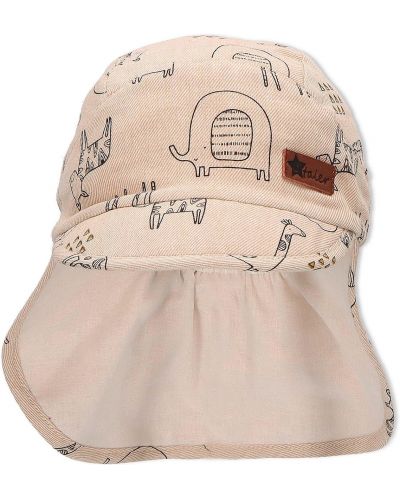 Pălărie de vară pentru copii cu protecție UV 50+ Sterntaler - Cu animale, 51 cm, 18-24 luni, bej - 5