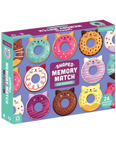 Joc de memorie pentru copii  Mudpuppy - Cat Donuts - 1