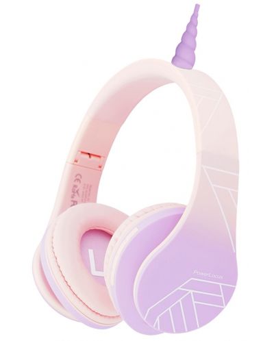 Căști wireless pentru copii PowerLocus - P2 Unicorn, roz - 1